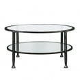 thumbnail image 1 of 36" Black Glass And Metal Round Coffee Table, 1 of 9