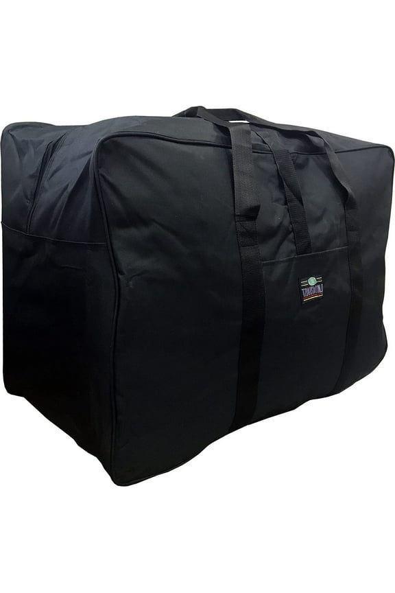 36" Black Polyester Square Jumbo Duffel Bag Travel Suitcase