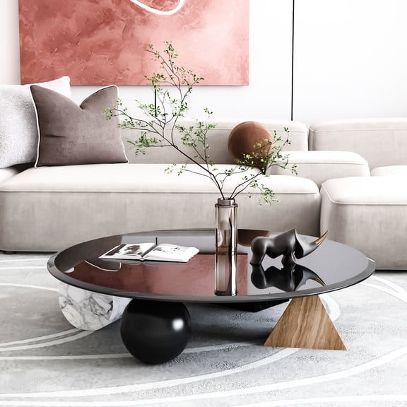 36" Black Round Tempered Glass | Used in Guesthouse, Hotel & Family Tables | Impact and Corrosion-Resistant | Polished Edge to Prevent Scratches