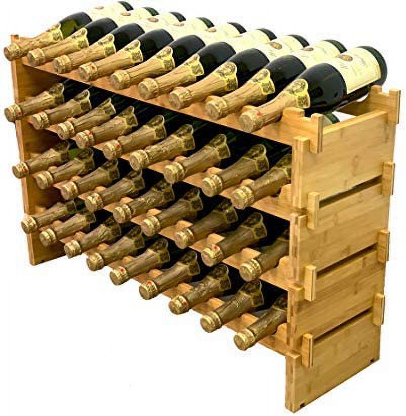 36 Bottle Large Wine Rack, Stackable & Modular Wine Storage Rack, Solid