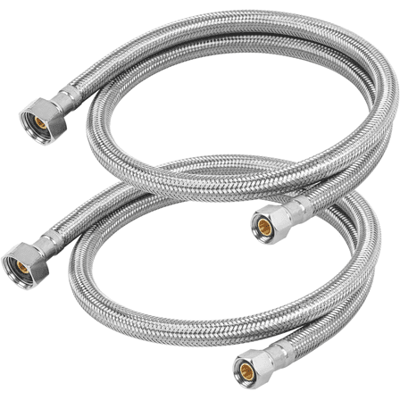 36" Braided 3/8" Comp x 1/2" FIP Faucet Hose Connector, Stainless Steel Braided Supply Line (2 Pack)