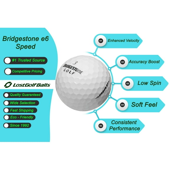 36 Bridgestone e6 Speed Golf Balls in Near Mint Condition, AAAA Quality, Recycled Used Golf Balls, Best Value Golf Balls, White