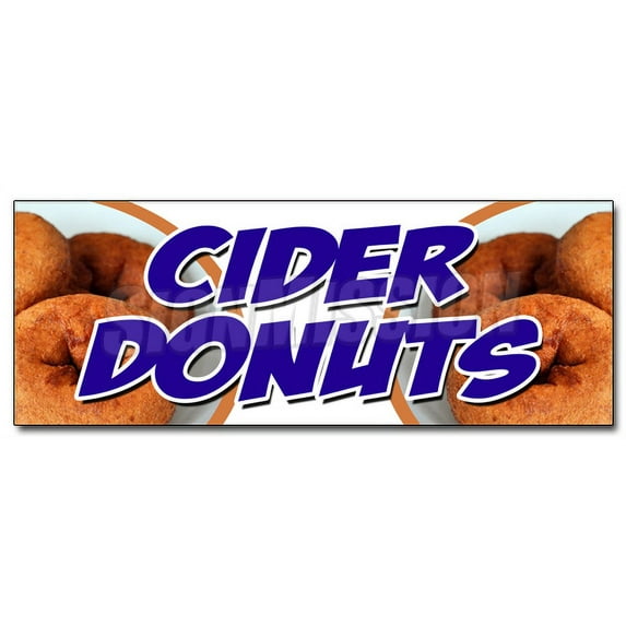 36" CIDER DONUTS DECAL sticker hot fresh doughnuts varieties coffee bakery
