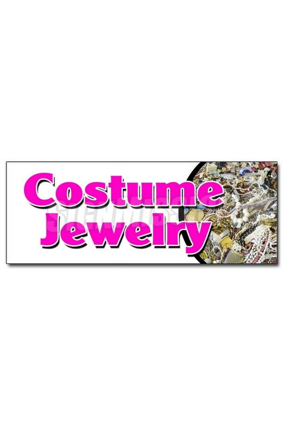 36" COSTUME JEWELRY DECAL sticker bracelet earrings necklace watches silver