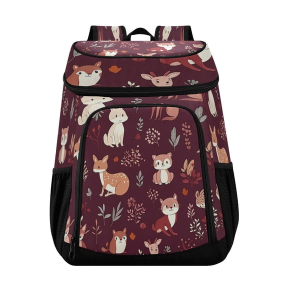 36 Can Capacity Insulated Backpack Cooler Lunch Bag for Picnics, Camping Joyous Forest Animals