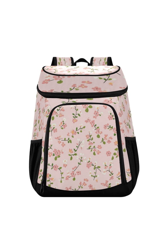 36 Can Capacity Insulated Backpack Cooler Lunch Bag for Picnics, Camping Small Floral Pattern