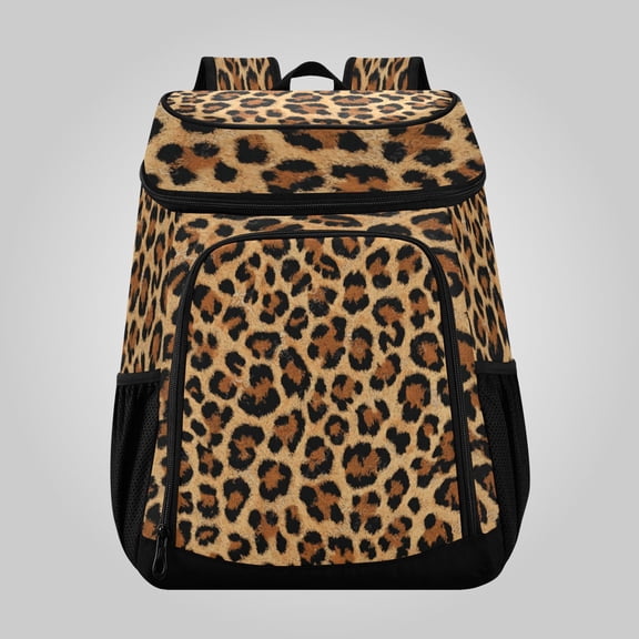 36 Can Large Insulated Backpack Cooler Leakproof Lunch Backpack with Multiple Pockets Waterproof Thermal Cooler Bag for Work, Picnic, Hiking, Camping & Outdoor Activities Wild Amber Cheetah
