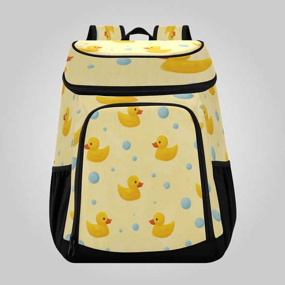 36 Can Large Insulated Backpack Cooler Leakproof Lunch Backpack with Multiple Pockets Waterproof Thermal Cooler Bag for Work, Picnic, Hiking, Camping & Outdoor Activities Bath Duck Print