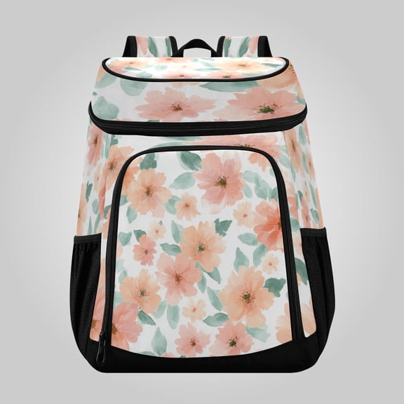 36 Can Large Insulated Backpack Cooler Leakproof Lunch Backpack with Multiple Pockets Waterproof Thermal Cooler Bag for Work, Picnic, Hiking, Camping & Outdoor Activities Sage Green Floral Print