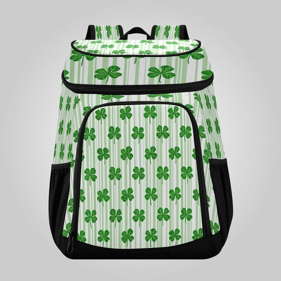 36 Can Large Insulated Backpack Cooler, Leakproof Lunch Bag for Work, Picnics, Hiking, Biking & Outdoor Activities, Reusable Travel Tote with Multiple Pockets Cute Four-leaf Clover