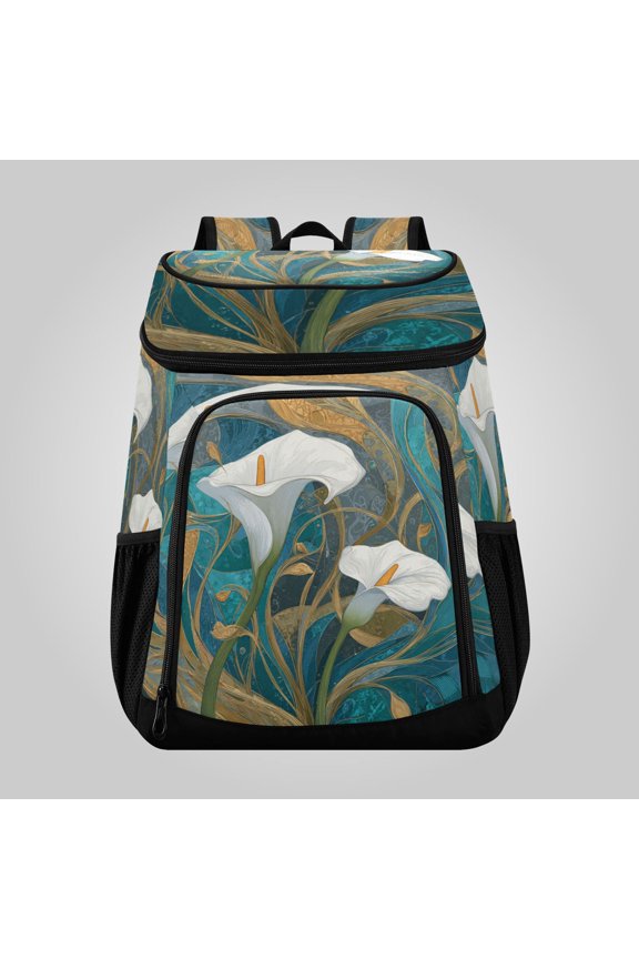36 Can Large Insulated Backpack Cooler, Leakproof Lunch Bag for Work, Picnics, Hiking, Biking & Outdoor Activities, Reusable Travel Tote with Multiple Pockets Elegant Magnolia