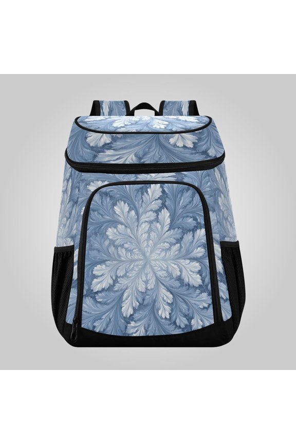 36 Can Large Insulated Backpack Cooler, Leakproof Lunch Bag for Work, Picnics, Hiking, Biking & Outdoor Activities, Reusable Travel Tote with Multiple Pockets White and Silver Fractal Design