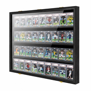 KCRasan 36 Graded Card Display Case, Wall Mount Lockable Shadow Box with UV Protection, for Football Basketball Baseball Trading Cards