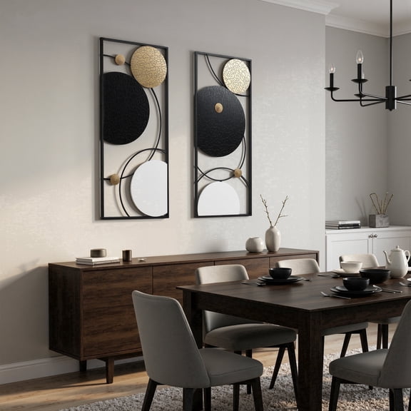 Langford Home 36" Celestial Metal Abstract Wall Art Decor 2PC Set