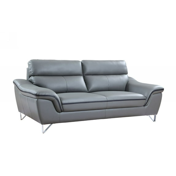 36" Charming Grey Leather Sofa
