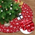 thumbnail image 1 of 36" Christmas Tree Skirt Red and White Snow Christmas Tree Mats for Xmas Tree Holiday Party Decorations, 1 of 10