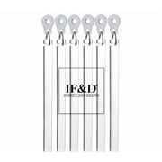 36 Clear 6 Pack Acrylic Lucite Drapery Curtain Pull Wands with Plastic Adapters for Easy Open and Closing of Window Treatments - IF&D Fabrics and Drapes -APA-036-6
