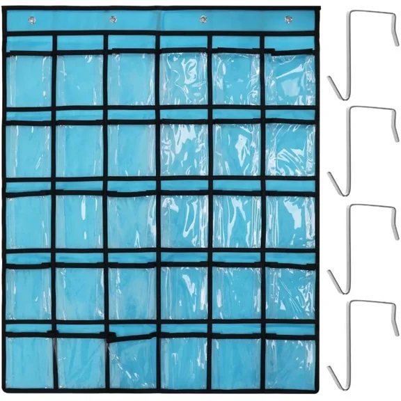 36 Clear Pockets Calculator Holder Wall Door Hanging Organizer Pocket Chart