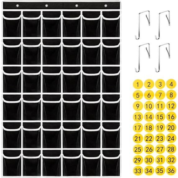 36 Clear Pockets Classroom Pocket Chart for Cell Phones,Pocket Chart ...
