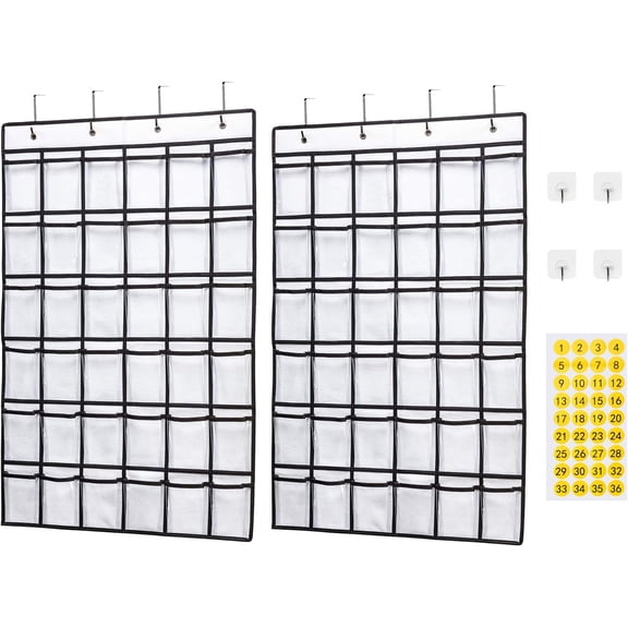 36 Clear Pockets Classroom Pocket Chart for Cell Phones Hanging Organizer  for Calculator Holder