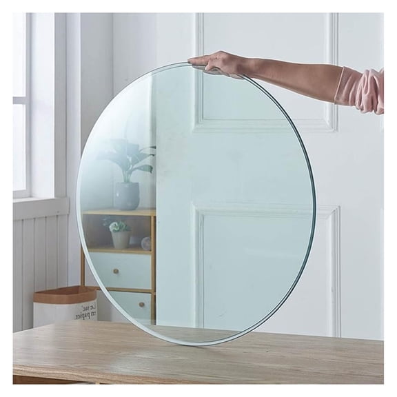 36" Clear Round Glass Table Top, Thick Tempered Glass with Smooth Polished Edge  Ideal for Kitchen, Living Room, Office or Patio Table Replacement