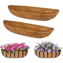 36" Coco Coir Liners for Planters 2 Pcs, Natural Coconut Fiber Half-Moon Shape Coco, Liners for Window Boxes Liners, Wall Basket Planters, Railing Hanging Baskets, Garden Planter Baskets