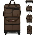 thumbnail image 1 of 36" Expandable Foldable Suitcase Bag Large Collapsible Rolling Luggage Bag for Storage, Moving & Abroad Travel, Chocolate, JM, 1 of 12