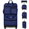 thumbnail image 1 of 36" Expandable Foldable Suitcase Bag Large Collapsible Rolling Luggage Bag for Storage, Moving & Abroad Travel, Navy, JM, 1 of 12