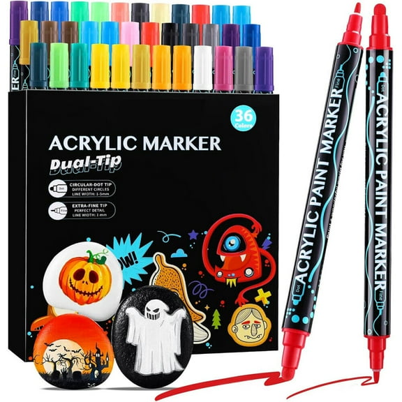 36 - Color Waterproof Acrylic Rock Painting Markers - Permanent Acrylic Pens