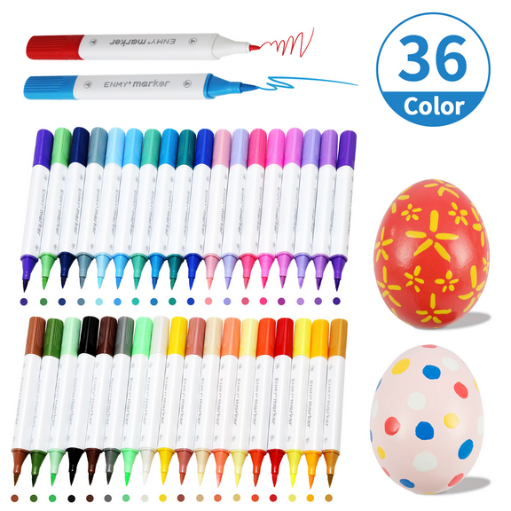 36 Colors Acrylic Paint Pens Markers,ASOVNXF Dual Tip Acrylic Paint Markers with Fine and Brush Tip, Premium Acrylic Paint Pens Set for Rock, Wood, Plastic, Fabric Painting and DIY Crafts