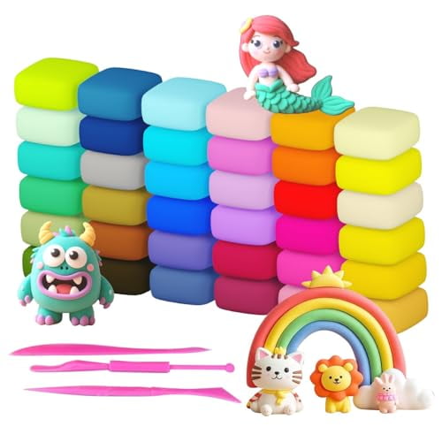 36 Colors Air Dry Clay,Magic Modeling Clay with Tools,Ultra Light DIY Modeling Clay for Kids,Children,DIY Crafts,Creative Art Crafts at Home,School