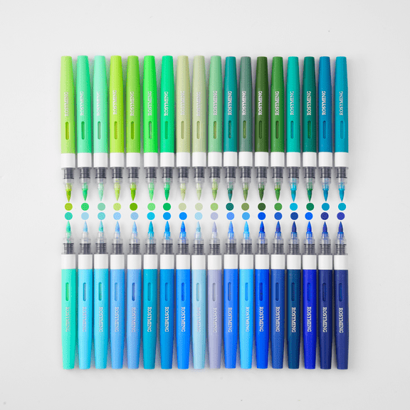 36 Colors Cool Tone Acrylic Paint Pens, Brush Tip Paint Markers for Wood, Canvas, Rock, Glass