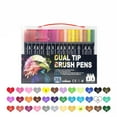 thumbnail image 1 of 36 Colors Dual Tip Acrylic Paint Markers Set,Fine & Brush Tips, Water-Based Washable Watercolor Pens for Pupils & Adults, Coloring, Drawing & Campus Art Supplies, Gift for Pupils, 1 of 9