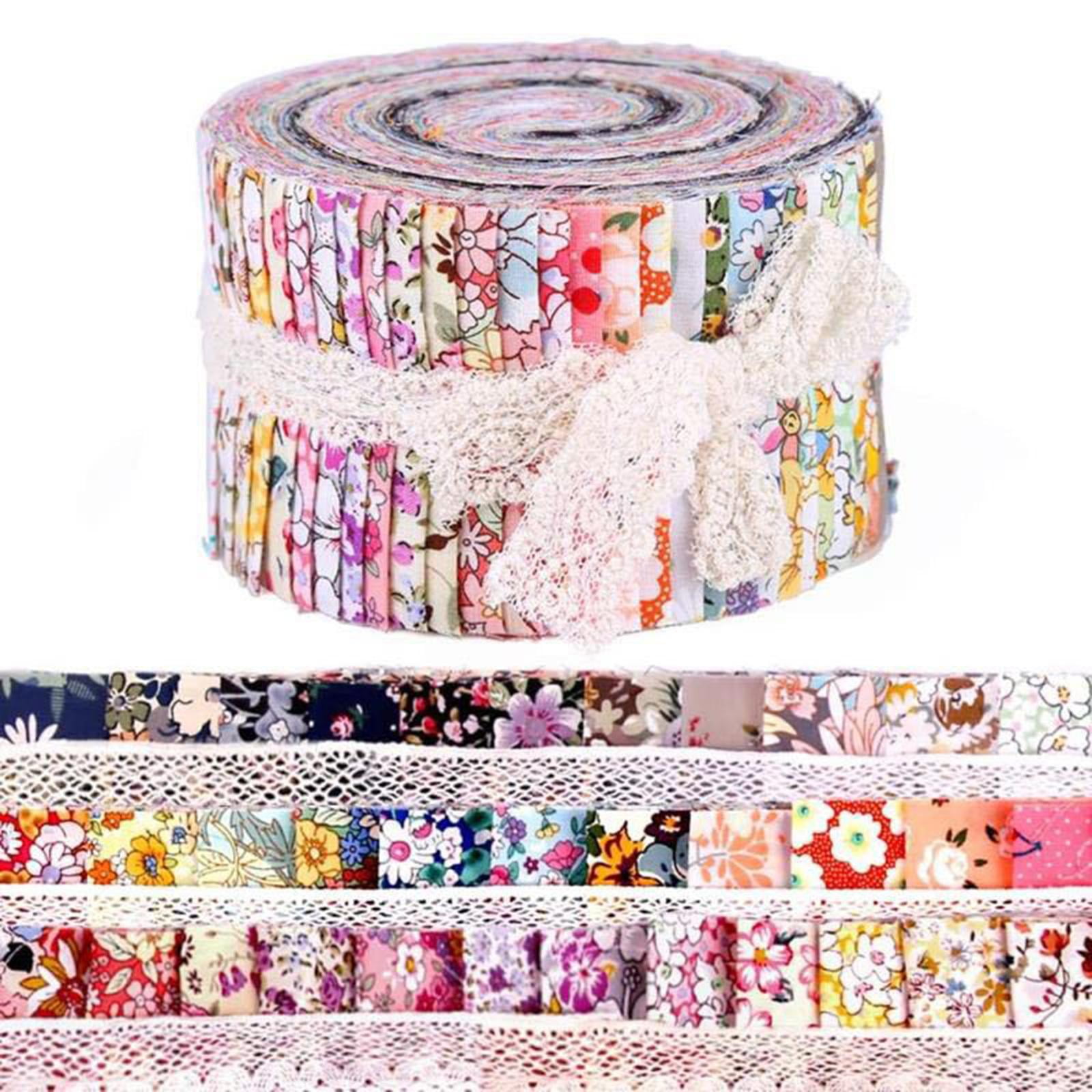 36 Colors Jelly Roll Fabric, Roll Up Cotton Fabric Quilting Strips, Fabric Jelly Floral