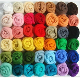 36/50 Colors Fibre Wool Yarns Roving Felting Wool for Needle Felting Felting Wool Wool Yarns Roving for Needle Felting Hand Spinnings DIY Craft