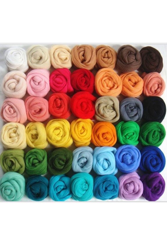 36 Colors Wool Roving Fibre Wool Yarn Roving For Needle Felting Hand Spinning DIY
