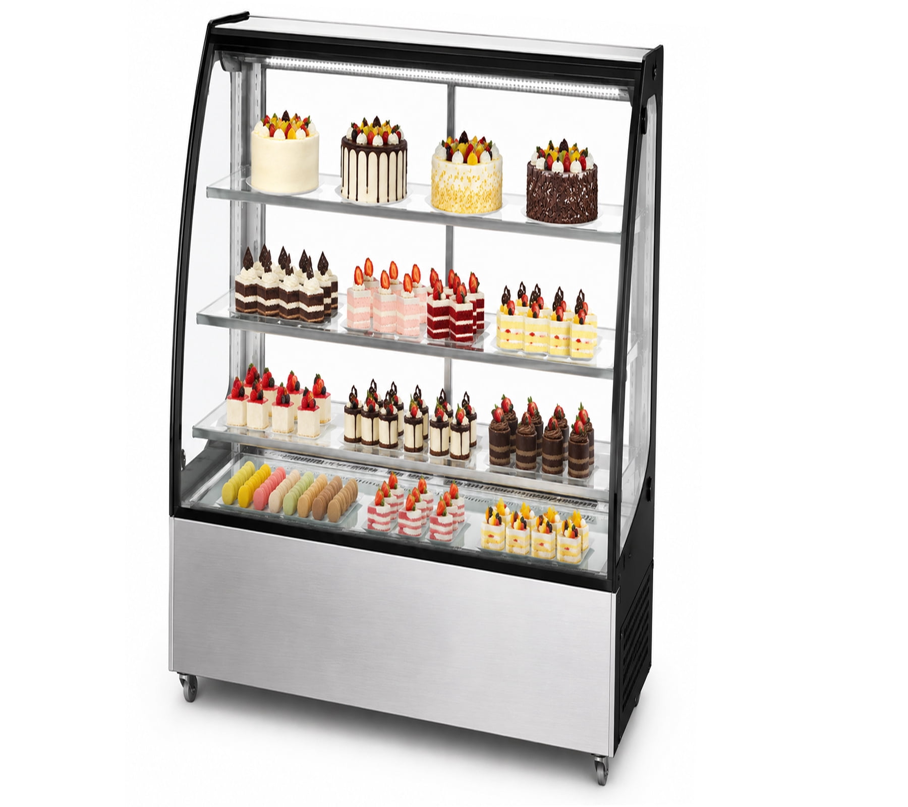 36" Commercial Curved Glass Refrigerated Bakery Display Case, Cake Showcase Refrigerator, ETL Certified