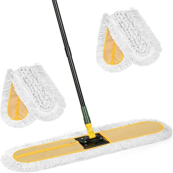 36" Commercial Dust Large Mops for Floor Cleaning, Heavy Duty Industrial Dry Wet Mop with Replacement Mop Head,Floor Dust Broom for Hardwood, Tiles, Marble Floors for Hotel Gym Household Cleaning