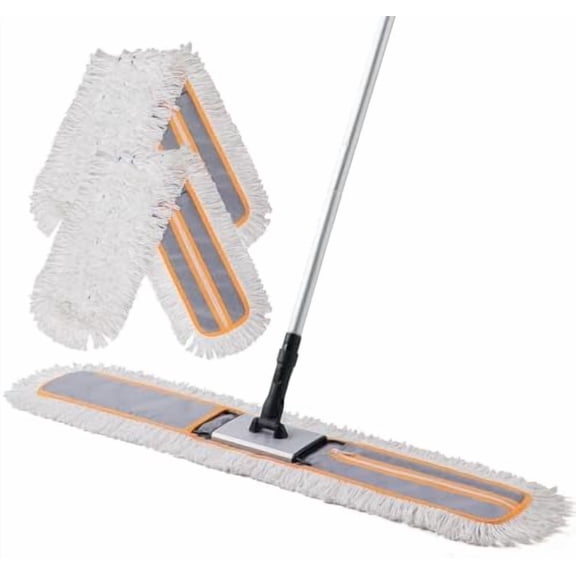 36” Commercial Dust Mop for Hardwood Floor Cleaning, Heavy Duty Push Broom Mop Hotel Company Household Cleaning Supplies for Hardwood, Tiles, Marble,Vinyl Plank Floors Cleaning