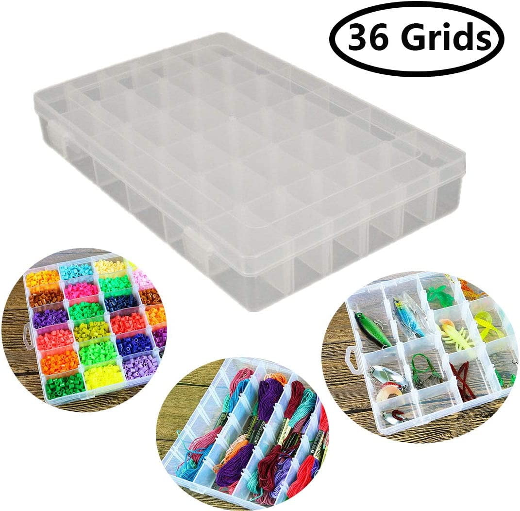 36 Compartment Craft Organizer Plastic Box Jewelry Bead Storage Container USA