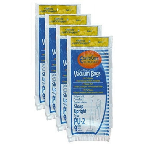 36 Compatible with Sharp Style PU-2 Microfiltration Upright Vacuum Cleaner Bags