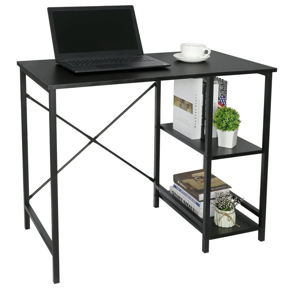 36" Computer Desk With Drawer Shelf Laptop Office Desk Home Modern Desk Black