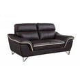 thumbnail image 1 of 36" Contemporary Brown Leather Loveseat, 1 of 2