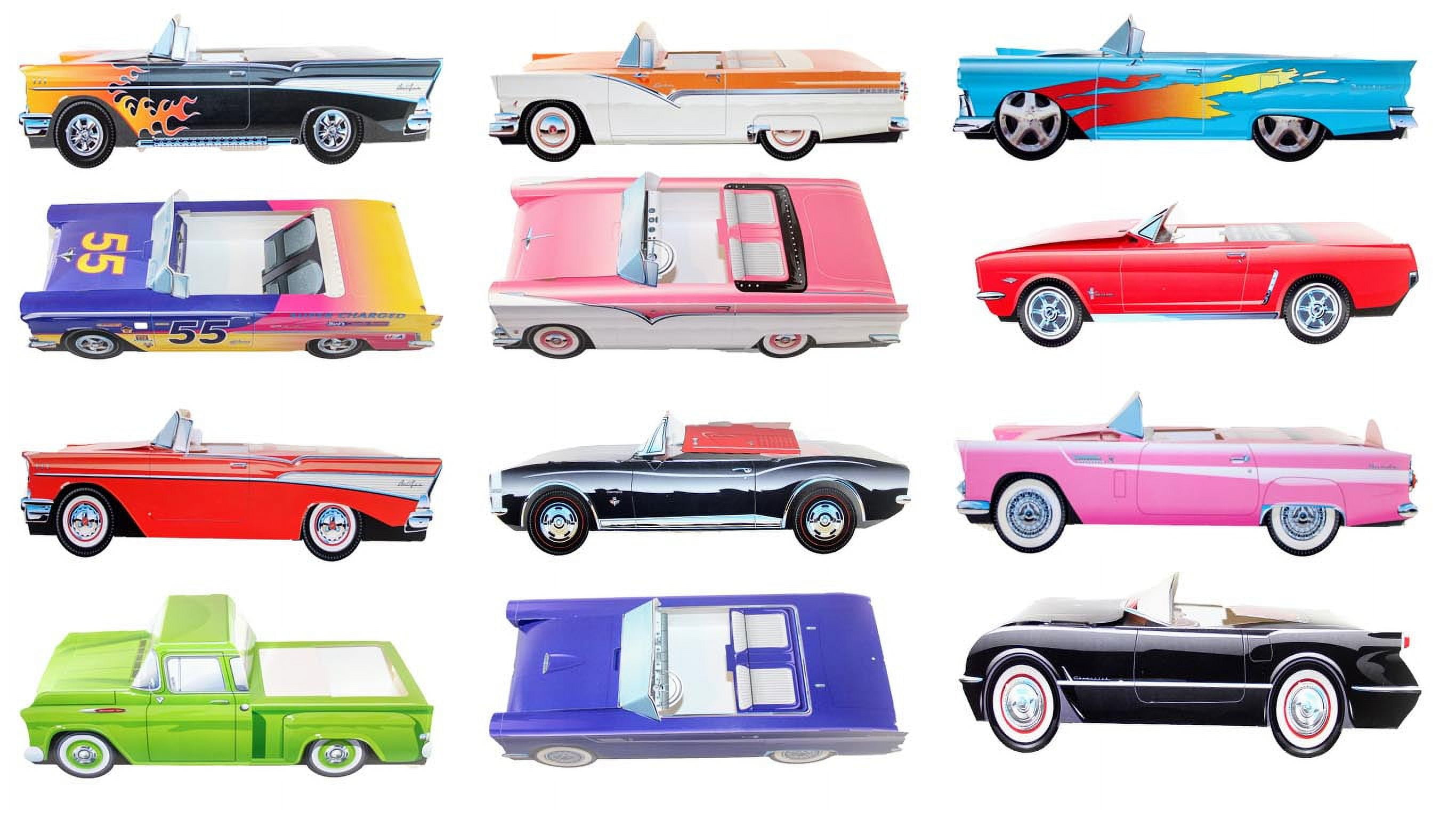 36 Count 50s Party Decorations Classic Car Collection from the 1950s Table Centerpieces Food Trays