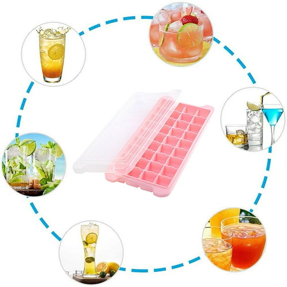 36 Cubes Silicone Ice Tray Silicone Ice Cubes Tray For Freezer Jelly Cubes Tray/ 36 Ice Trays Pink