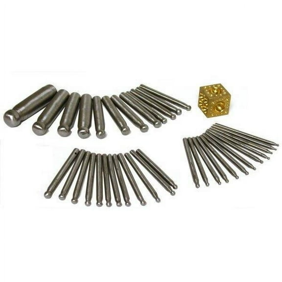 36 Dapping Punches & Brass Doming Block Metalworking Shaping Forming Tools Kit