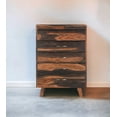 thumbnail image 1 of 36" Dark Brown Solid Wood Live Edge Five Drawer Standard Chest, 1 of 8