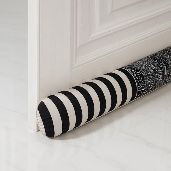 36" Decorative Wind Stopper Under Door Draft Stopper for Door & Window, Heavy Weighted Fabric Air Draft Noise Blocker Stopper Gap Filler for Bottom of Door with Hanging Loops