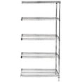thumbnail image 1 of 36" Deep x 48" Wide x 86" High 5 Tier Chrome Add-On Shelving Unit, 1 of 5
