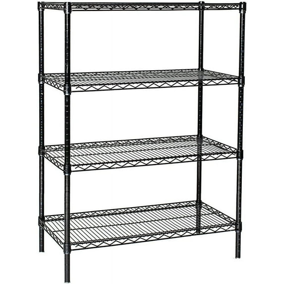36" Deep x 72" Wide x 63" High 4 Tier Black Starter Shelving Unit